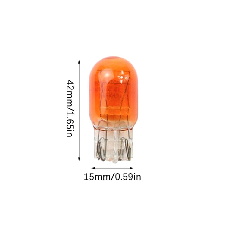 10Pcs T20 W21/5W Signal Light Halogen Bulb 7440 7443 Clear Orange Daytime Turn Stop Brake Tail Bulb DRL Bulbs