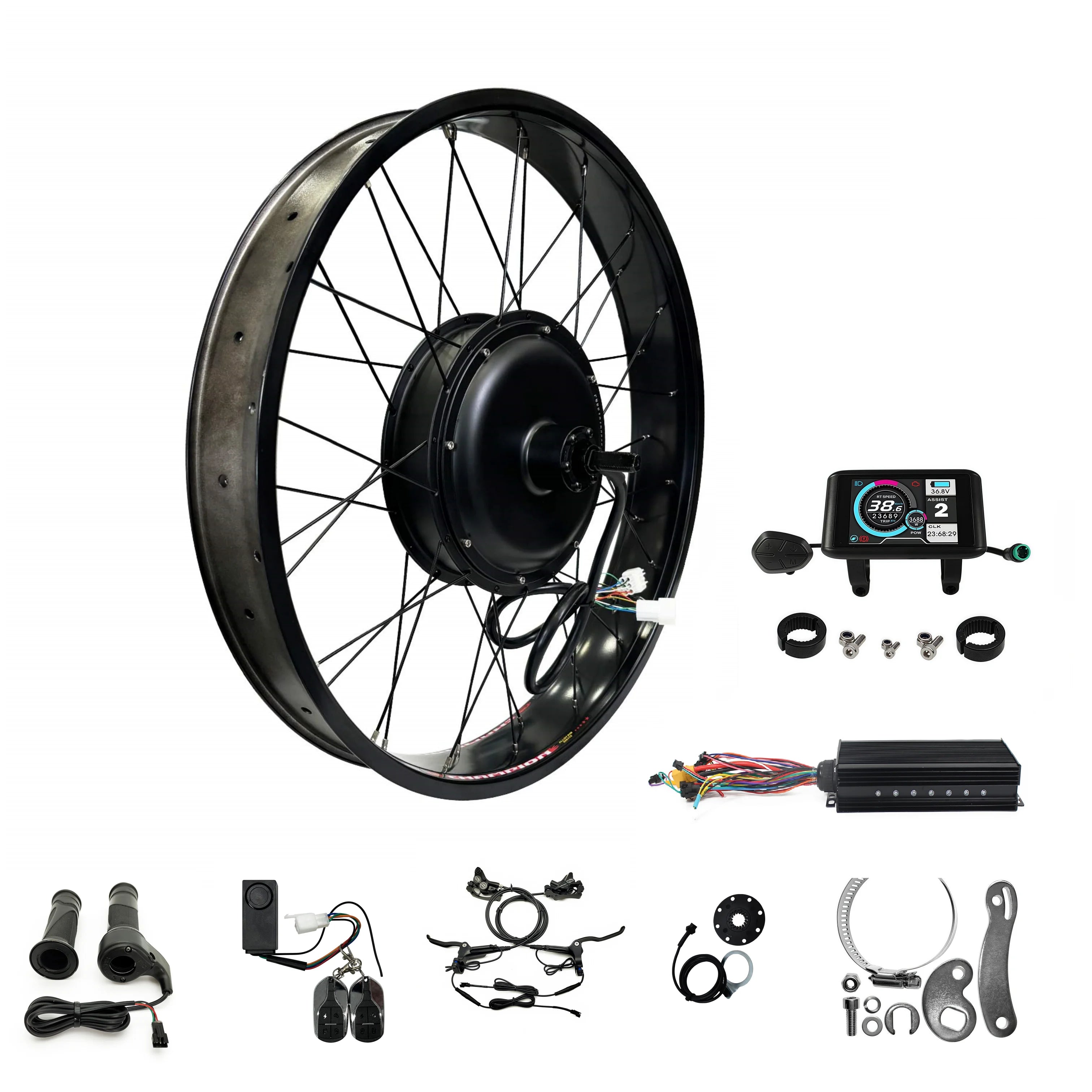 eBike 48V-72V 20/24/26x4.0" 3000W High Power Speed Fat Wheel Conversion Kits with 60A Controller