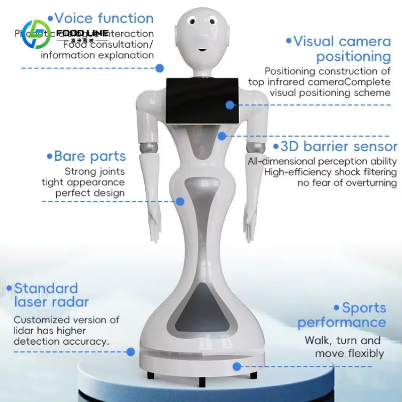 Intelligent Welcome Robot Redeployable AI Assistant Family-Serving Humanoid Waiter Commercial Reception Robots