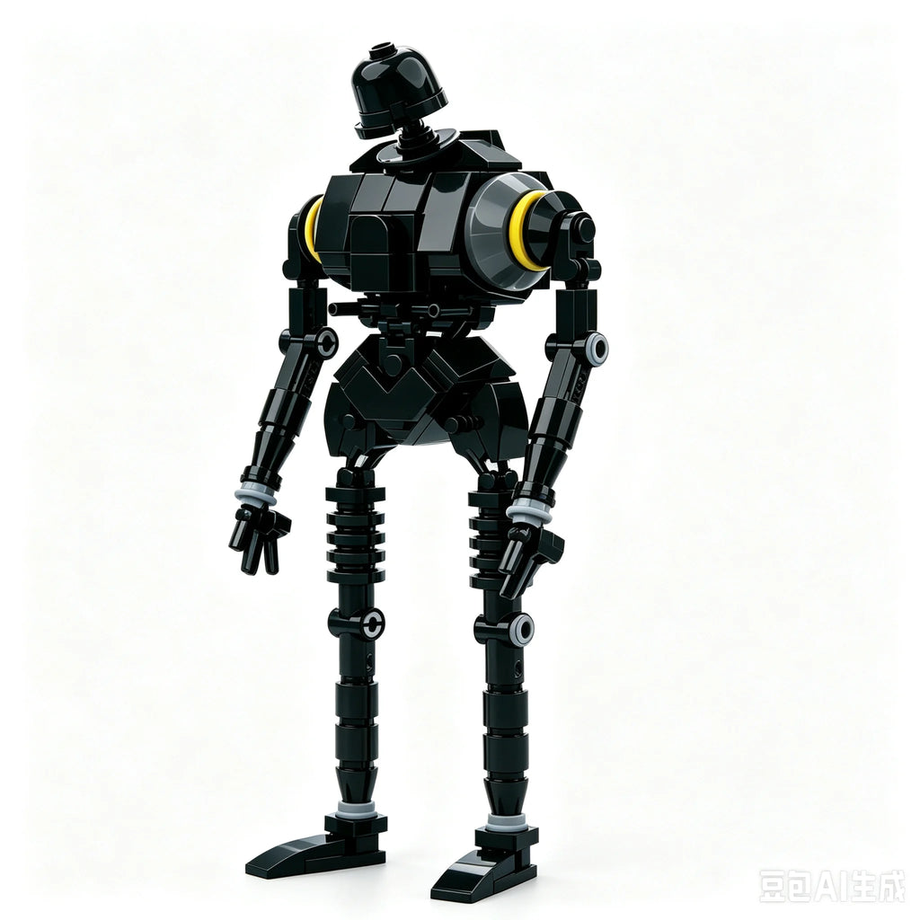 Sci-Fi Black Humanoid Robot Building Blocks, MOC Droid Model, Compatible with Major Brand Bricks, DIY Assembly Toy, Educational