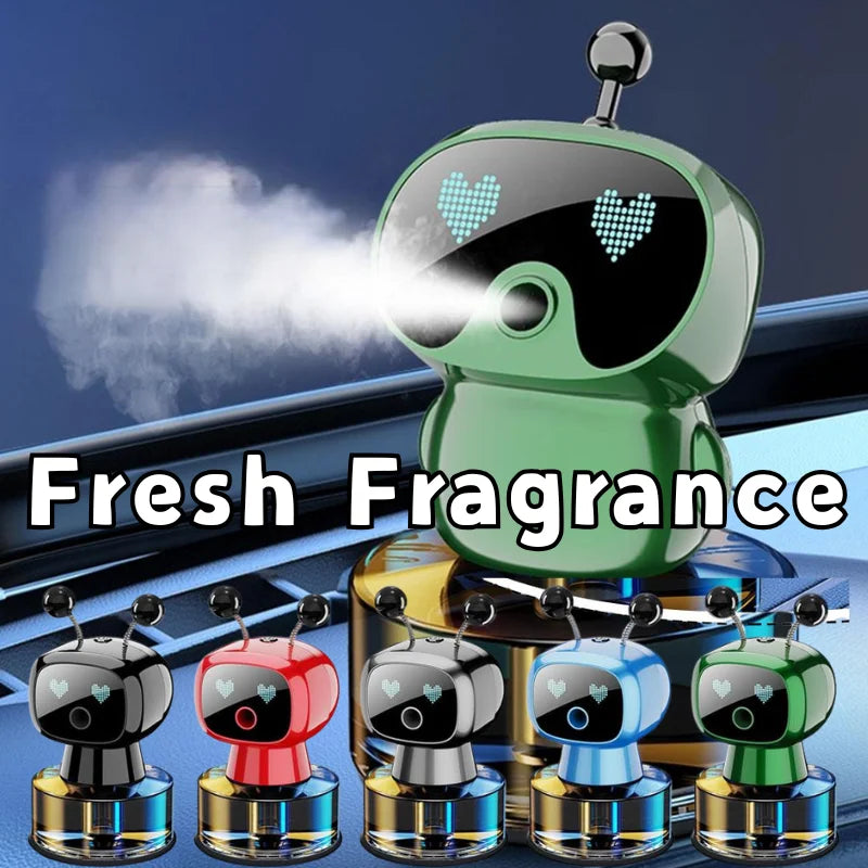 AI Smart Car Air Freshener Rechargeable Adjustable Cute Robot SIntelligent Auto-Spray Air Freshener for Vehicles Car Gadgets