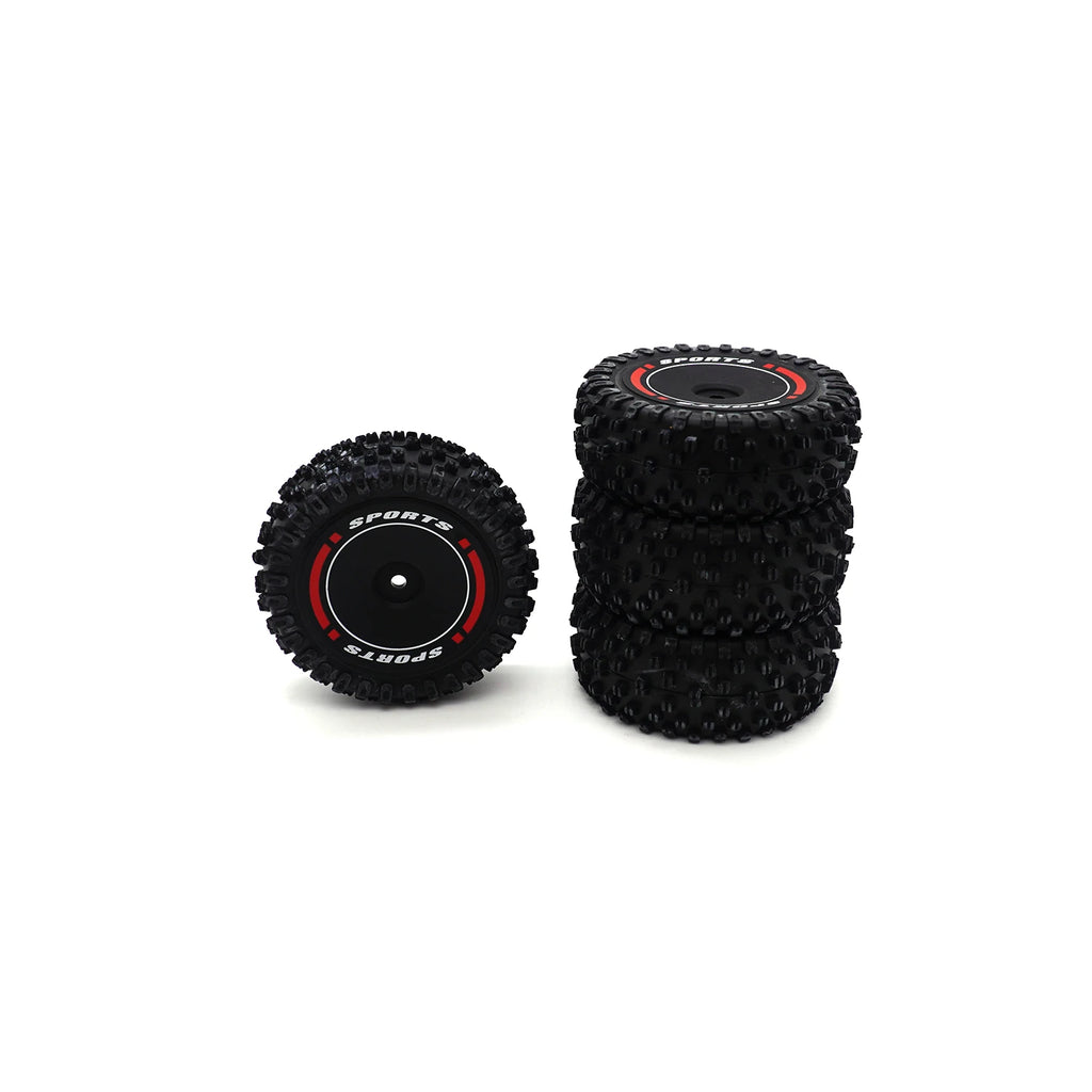 Rubber Front and Rear Wheel Tires Hub Non-Slip/Wear-Resistant Part For 1/14 1/12 WLtoys 144001 144010 124018 124019 RC Drift Car