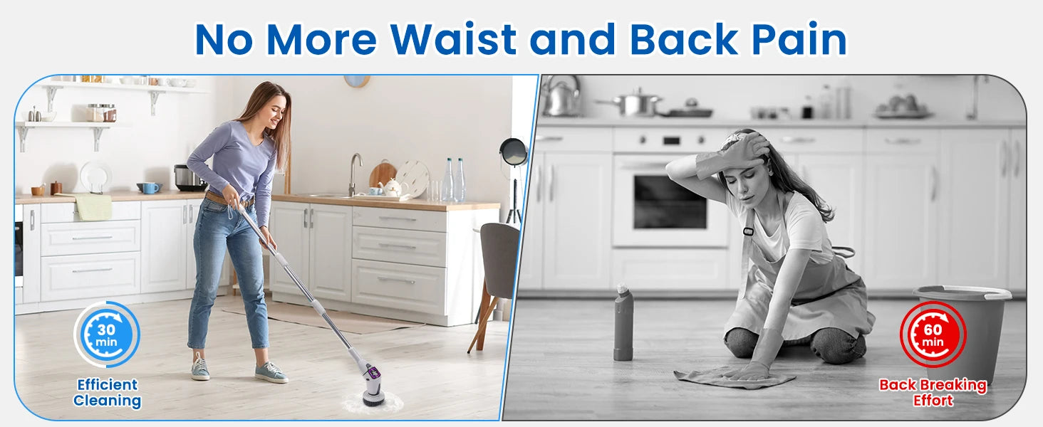 10-in-1 Electric Cleaning Brush Household Cleaning Brush Multifunctional Bathroom Cleaning Toilet Cleaning With LED Screen
