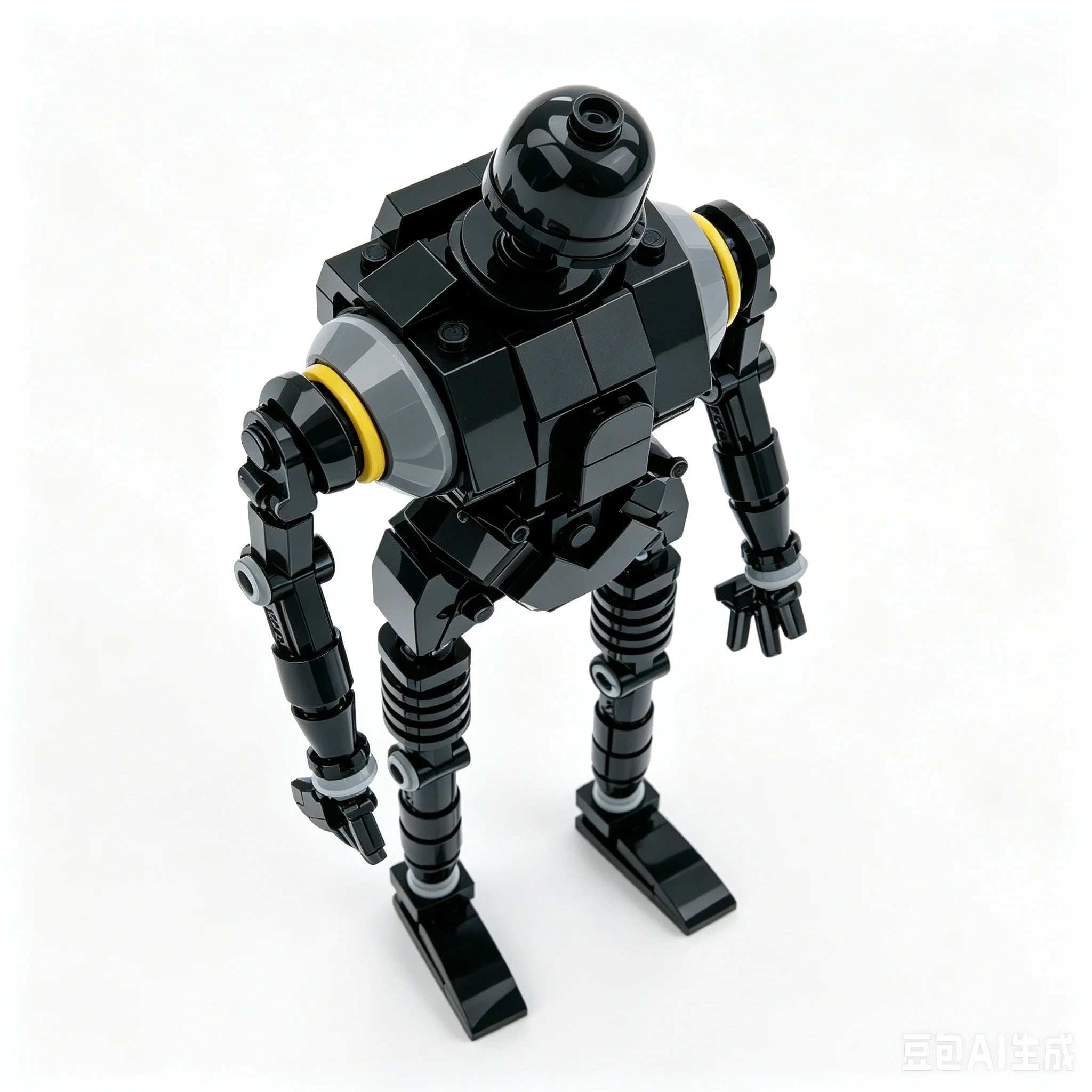 Sci-Fi Black Humanoid Robot Building Blocks, MOC Droid Model, Compatible with Major Brand Bricks, DIY Assembly Toy, Educational