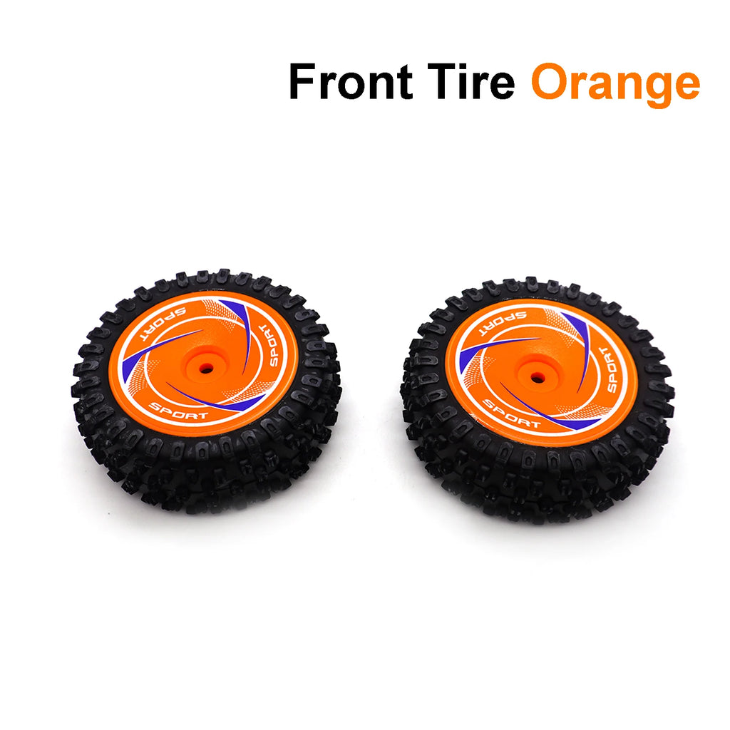 Rubber Front and Rear Wheel Tires Hub Non-Slip/Wear-Resistant Part For 1/14 1/12 WLtoys 144001 144010 124018 124019 RC Drift Car