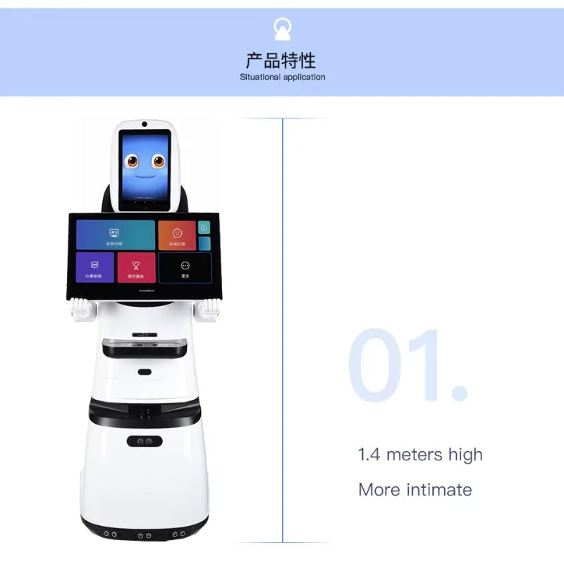 Customized Dual Screen Showroom Robot - AI Humanoid Commercial Reception & Welcome Guided Tour Robot