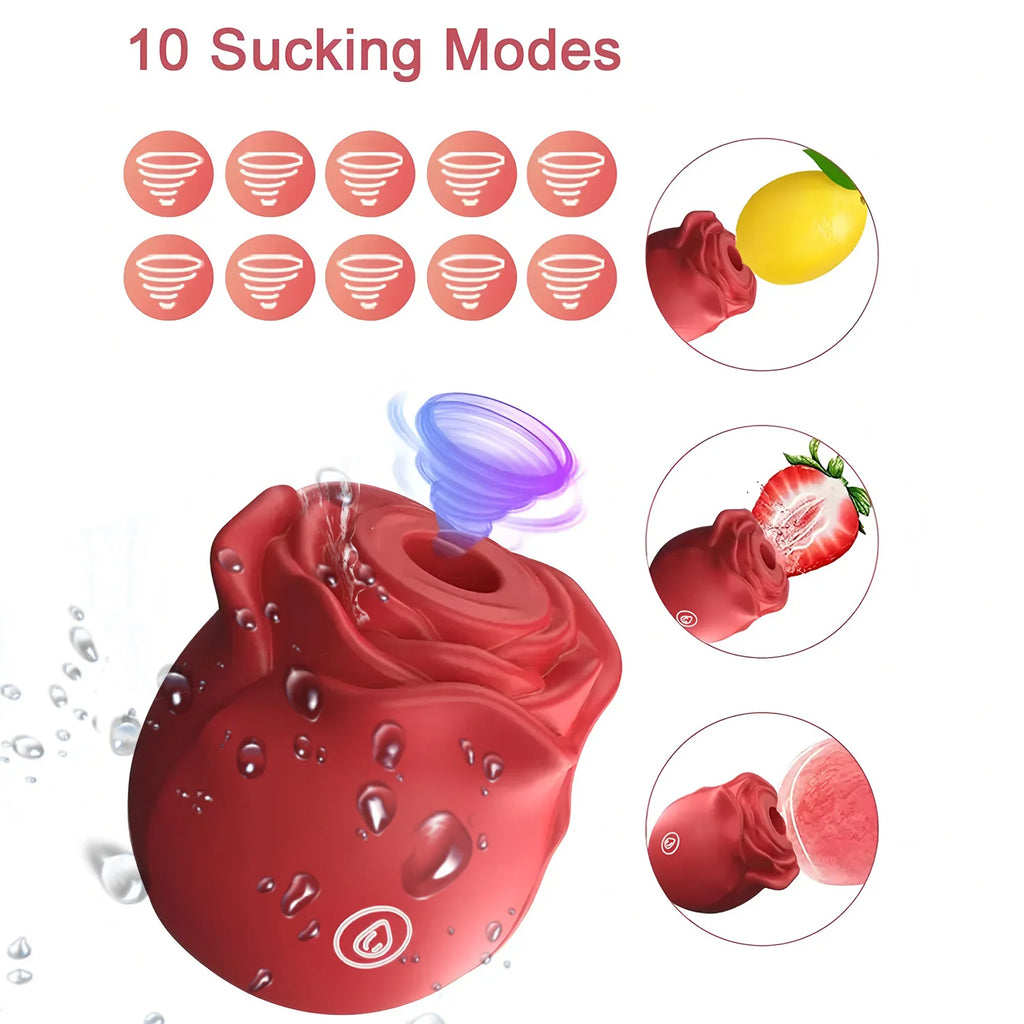 Powerful Vagina Sucking-Rose Vibrator Toy for Women Vacuum Stimulator Oral Nipple Clit Sucker Female Sex Toys Goods for Adults