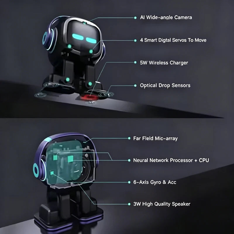 AI EMO Smart Companion Robot Toy with Voice Recognition for Emotional Communication Electronic Pet for Kids And Adults
