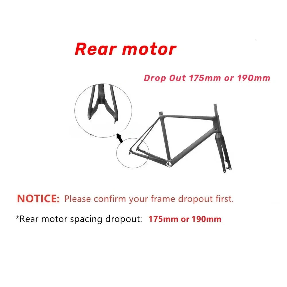BAFANG G060 36V/48V 500W Electric Bike Rear Cassette Motor - For 20/24/26*4.0" Fat Tire Ebike, 175mm/190mm Dropout Compatible