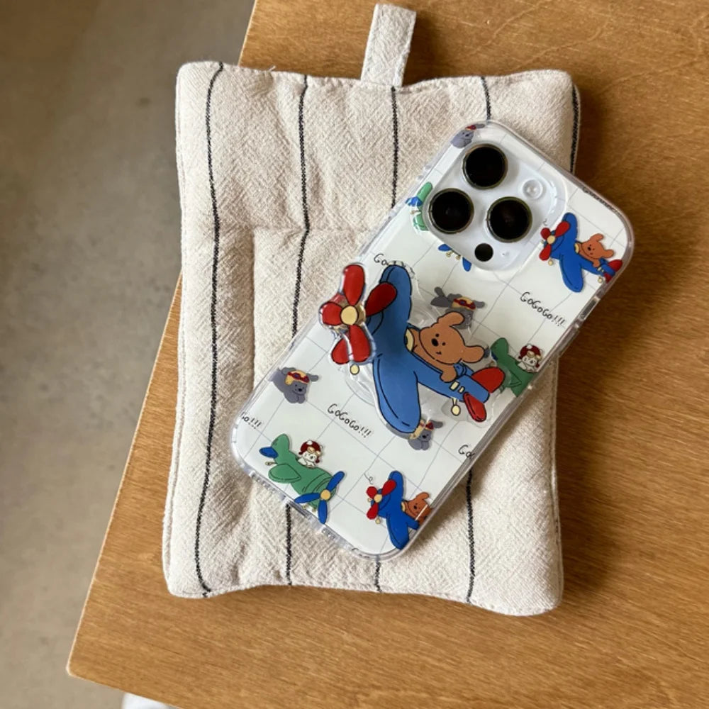 Korean Cute Cartoon Puppy Rotate Grip tok Griptok Pop Phone Holder Stand Support For iPhone Accessories Holder