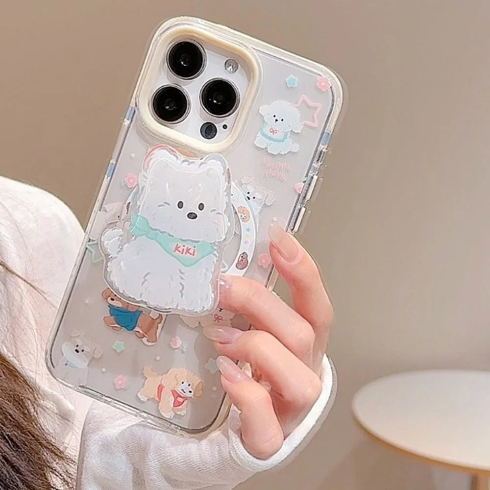 Korean Cute Puppy For Magsafe cellphone grip Magnetic Phone Griptok Grip Tok Stand For iPhone Accessories Magnetic Holder