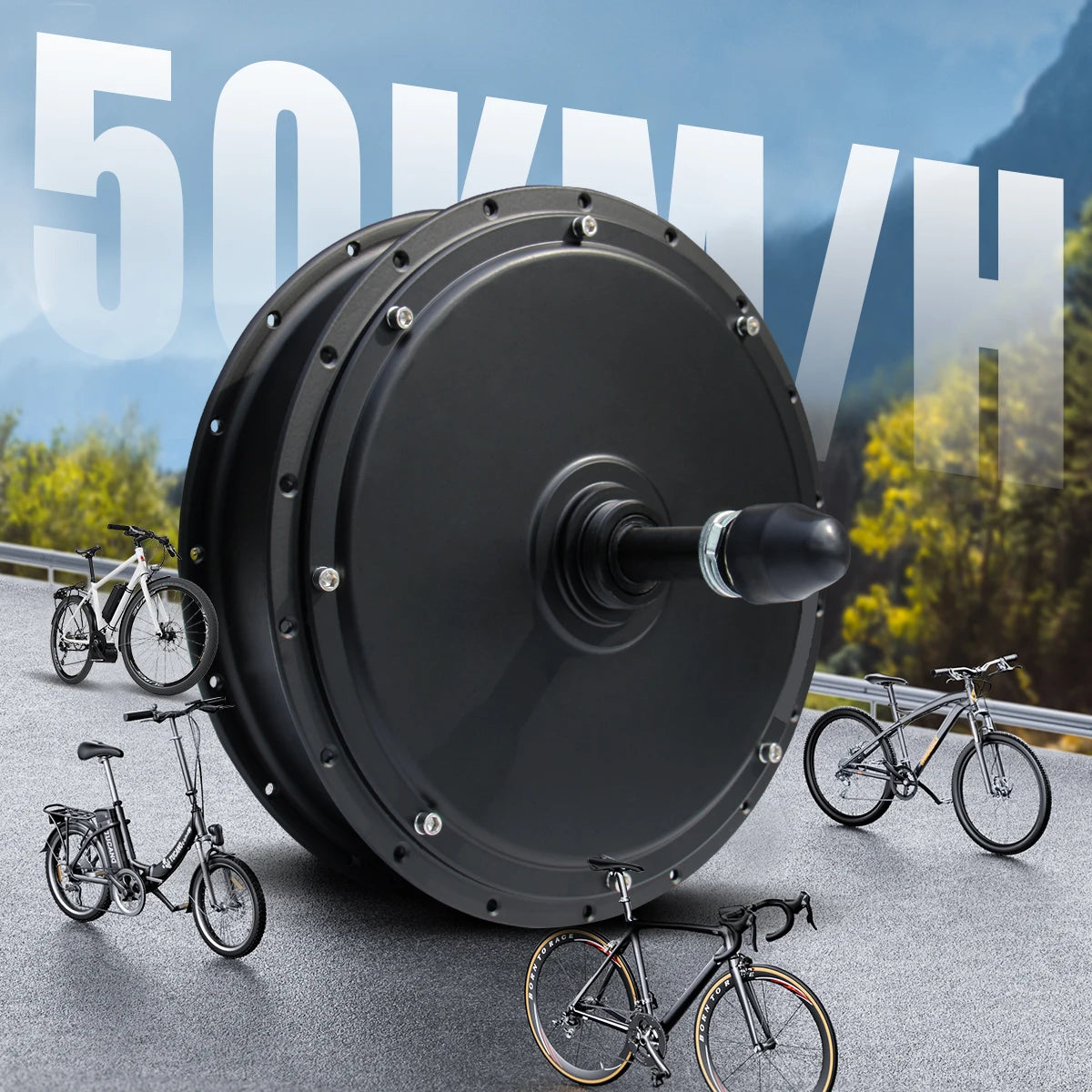 Ebike Fat Motor 48V 1000W 1500W Brushless Non-gear Front/Rear Hub Motor For Electric Bicycle Snow E-bike Fork Size 170mm 190mm