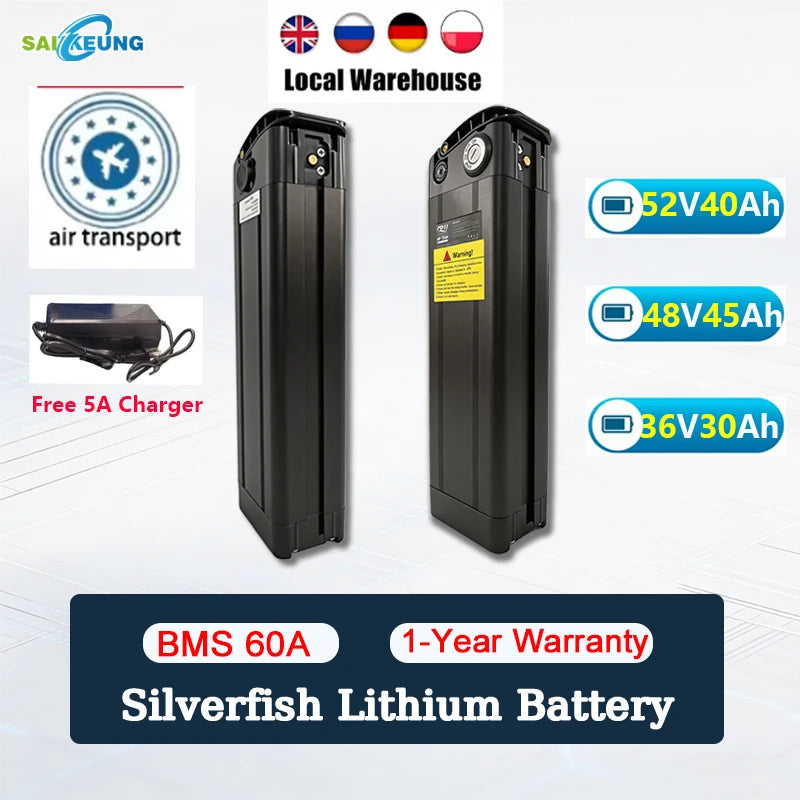 Folding Electric Bike Bicycle battery 48V 50Ah 36V 52v 60 72v 25 30Ah 40Ah 45Ah 60Ah 750w1000w2000W For Retrospec Jax Rev Ebike