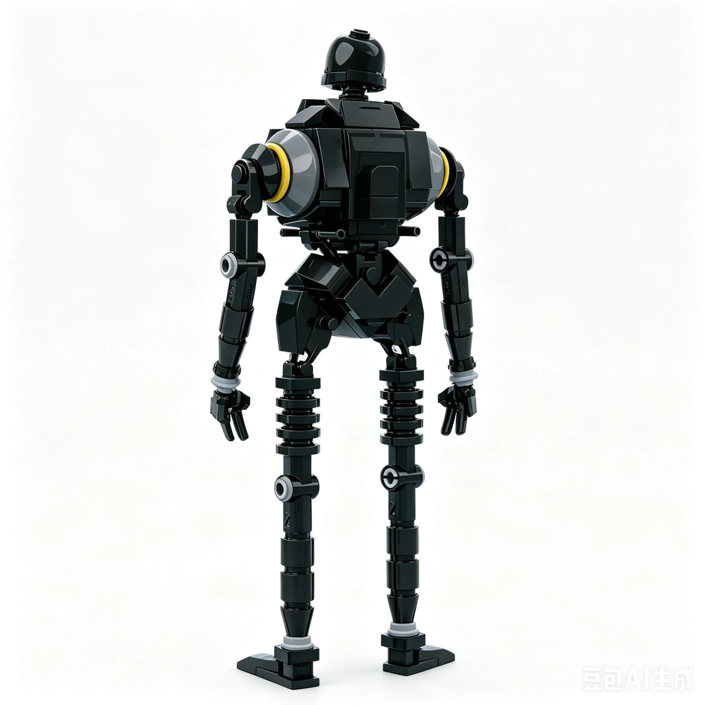 Sci-Fi Black Humanoid Robot Building Blocks, MOC Droid Model, Compatible with Major Brand Bricks, DIY Assembly Toy, Educational