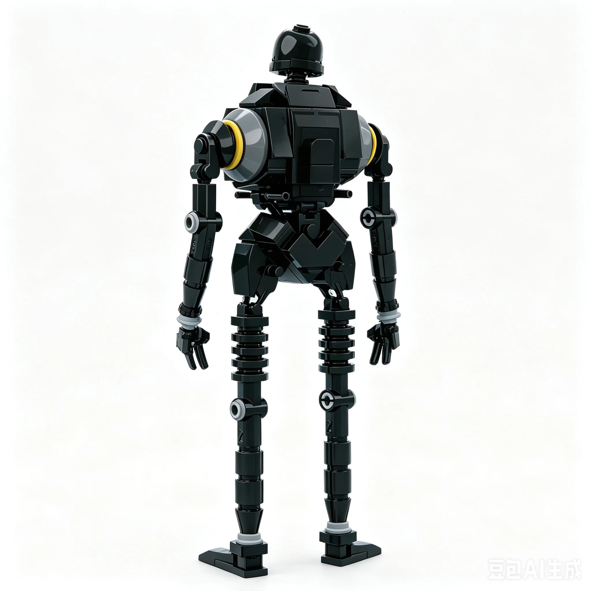 Sci-Fi Black Humanoid Robot Building Blocks, MOC Droid Model, Compatible with Major Brand Bricks, DIY Assembly Toy, Educational