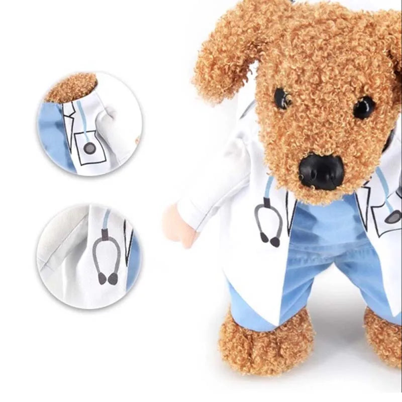 Pet Clothes Cat Dog Cosplay Doctors Costume Puppy White Gown Funny Coat Party Dress For Small Pets Outfits Chihuahua Costumes