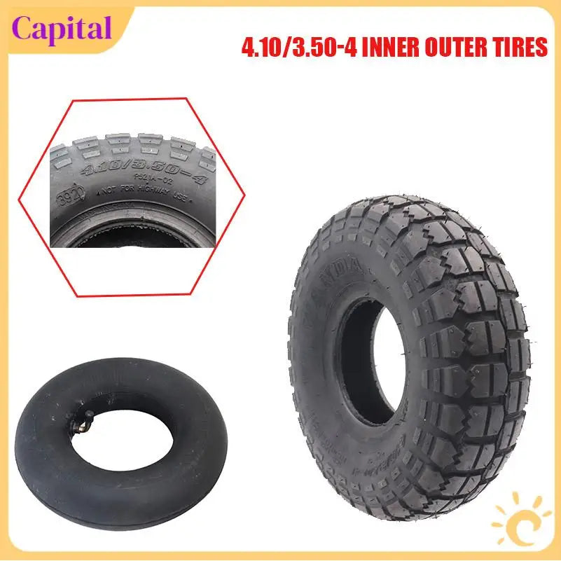 4.10/3.50-4  Tire and Inner Tube for Warehouse Cars Scooter Wheel Hand Truck Lawn Mower Dollies Wheelbarrow