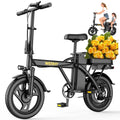 Bike for Adults, 500W Motor, 20 MPH Max Speed Folding Ebike, 14" Electric Bicycles, Max 20/30 Miles Range，Customized