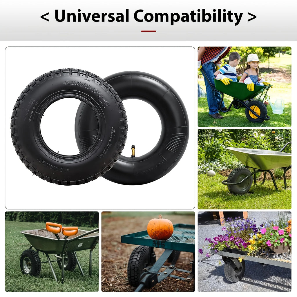 4.10/3.50-6 4.10-6 410-6 Tire and Inner Tube for Warehouse Cars Scooter Wheel Hand Truck Lawn Mower Dollies Wheelbarrow Parts