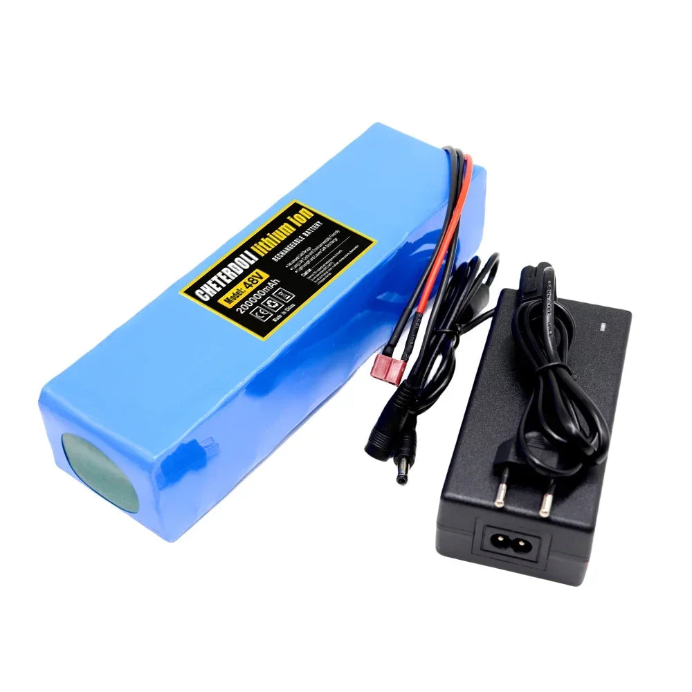 E-Bike Battery 48V 20Ah 18650 Lithium Ion Battery Pack 13S3P E-Bike Conversion Kit Bafang 1000W and 54.6V 2A Charger + XT60 Plug
