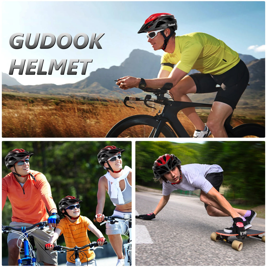 Bike Helmet, Bicycle Helmet for Adult Men & Women Mountain Road Cycling Helmets with Dial Fit Adjustment Detachable Visor