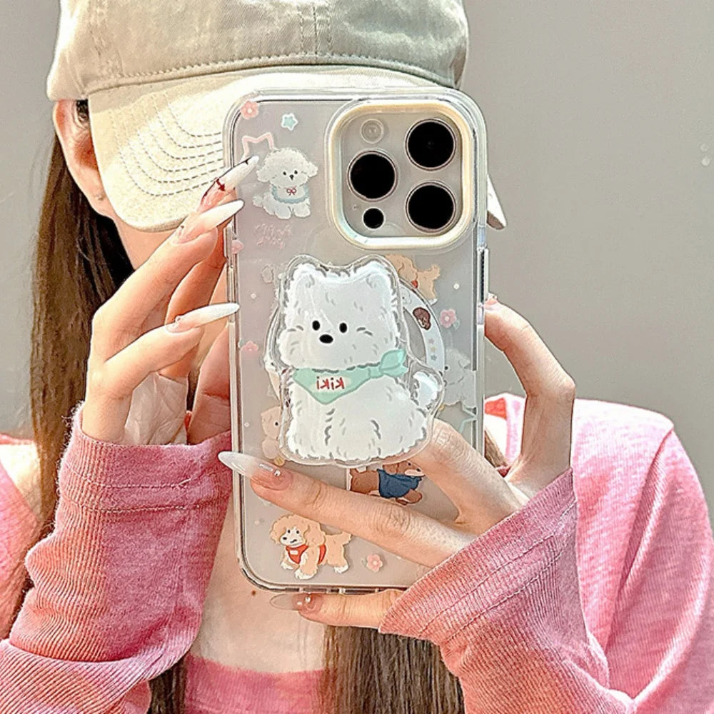 Korean Cute Puppy For Magsafe cellphone grip Magnetic Phone Griptok Grip Tok Stand For iPhone Accessories Magnetic Holder