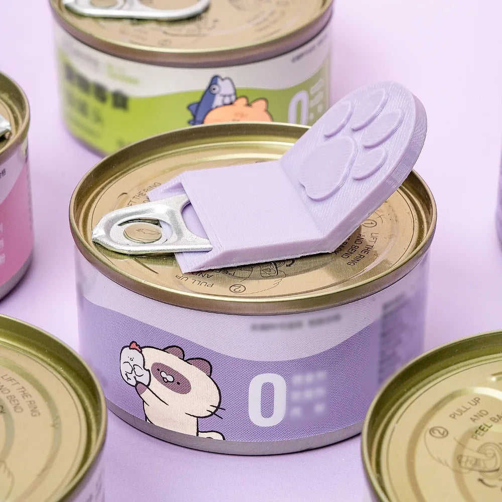 Cute Cat Paw Pet Food Can Opener Easy Ring Pull Opener Tool for Cat Dog Canned Food Protect Nails Ergonomic Kitchen Accessories