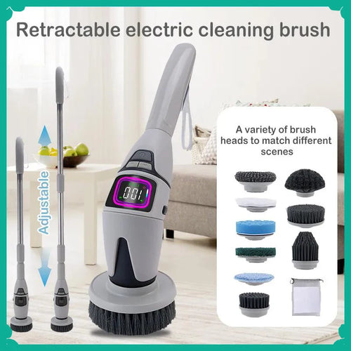 10-in-1 Electric Cleaning Brush Household Cleaning Brush Multifunctional Bathroom Cleaning Toilet Cleaning With LED Screen