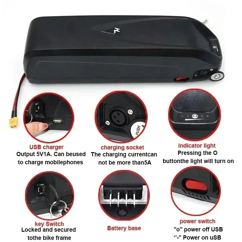 🔋36V 48V 52V For Motor Electric Mountain Bike Hailong Battery With BMS 20Ah 30Ah,for Bafang BBS02 BBS03 BBSHD 750W 1000W Ebike#