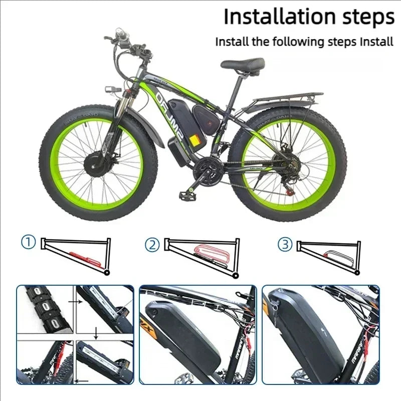 🔋36V 48V 52V For Motor Electric Mountain Bike Hailong Battery With BMS 20Ah 30Ah,for Bafang BBS02 BBS03 BBSHD 750W 1000W Ebike#
