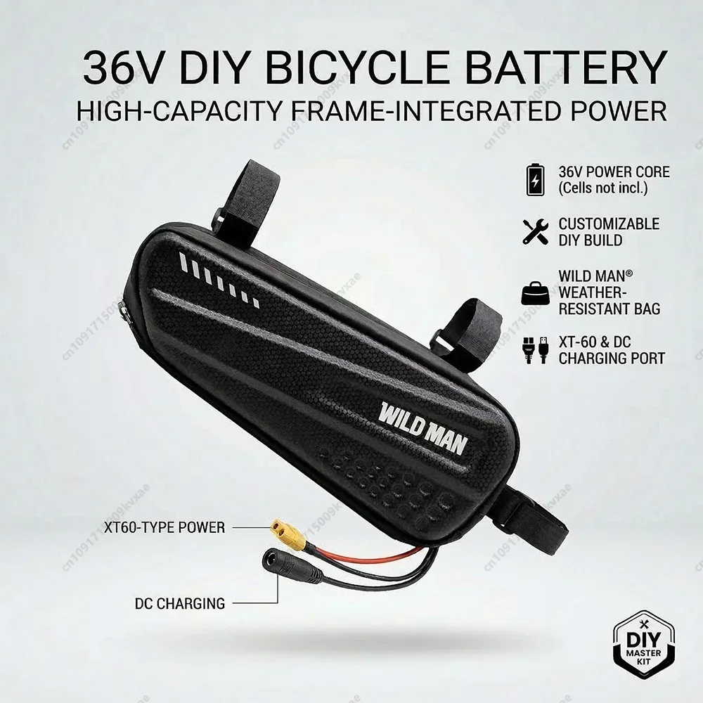 36V/48V Triangle Ebike Battery Pack 12Ah 14Ah Li-ion Electric Bicycle Battery with Waterproof Bag Charger & Safety BMS