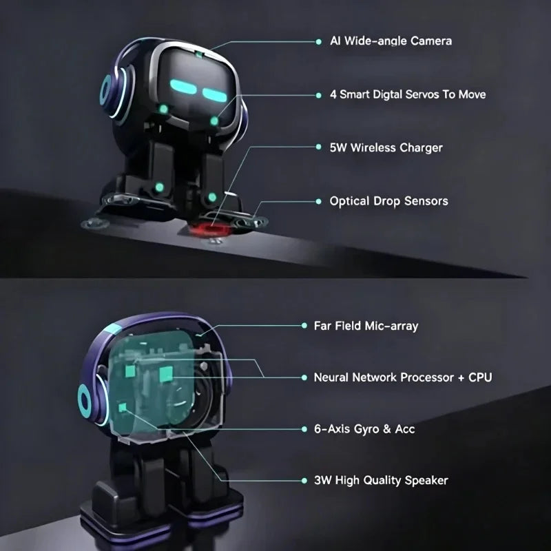 AI EMO Smart Companion Robot Toy with Voice Recognition For Emotional Communication Electronic Pet For Kids And Adults