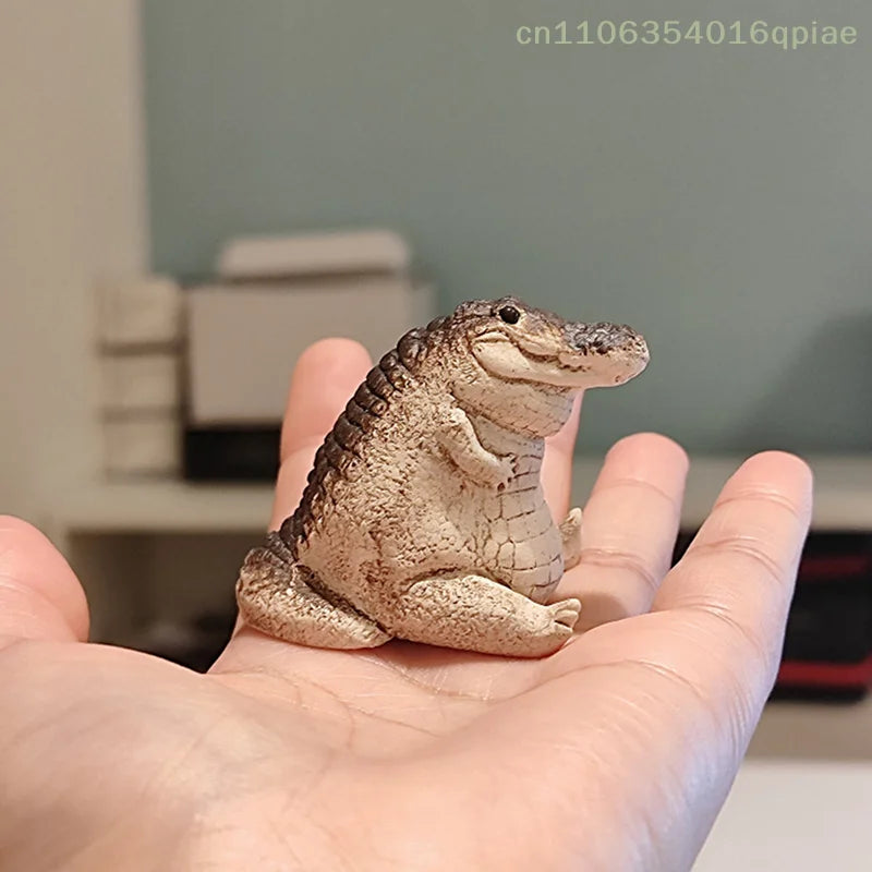 1PC Boutique Tea Pet Small Crocodile Tea Pet Ornament Handmade Tea Ceremony Tea Game Financial Tea Table Gift