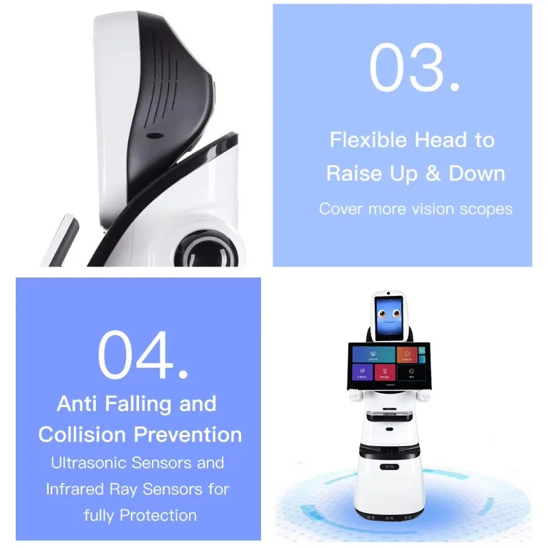 Customized Dual Screen Showroom Robot - AI Humanoid Commercial Reception & Welcome Guided Tour Robot