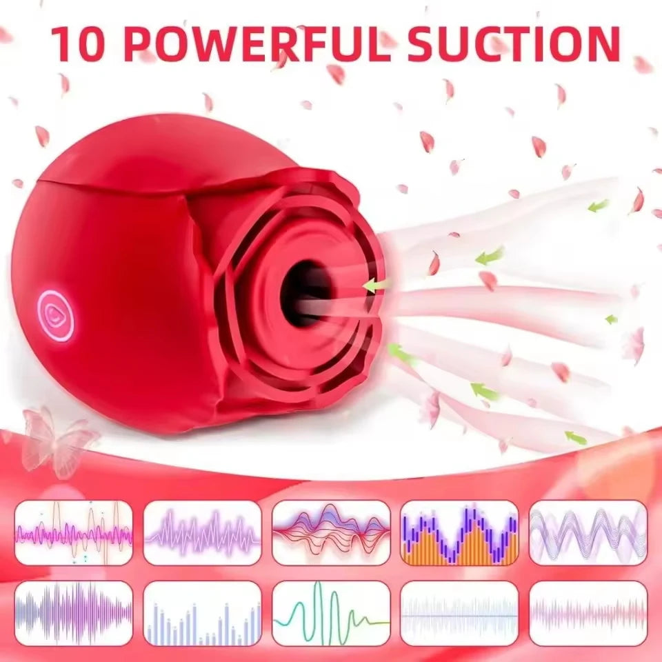 Powerful Vagina Sucking-Rose Vibrator Toy for Women Vacuum Stimulator Oral Nipple Clit Sucker Female Sex Toys Goods for Adults
