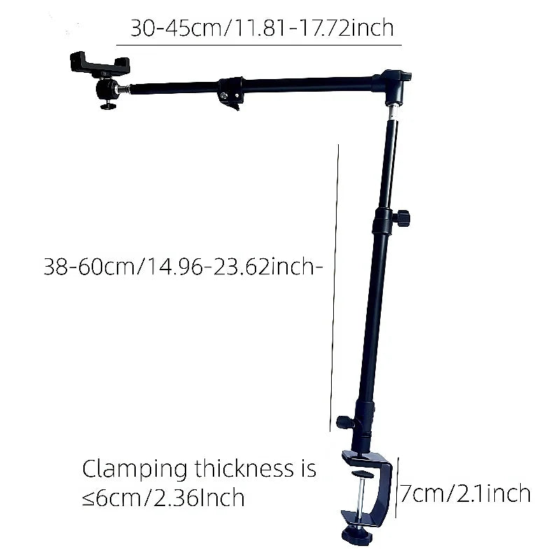 Universal Lazy Long Arm Stand 360° Rotating Phone Holder Adjustable Installation Bed & Desk Mount Photography Accessories
