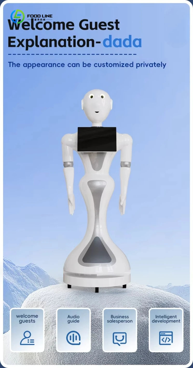 Intelligent Welcome Robot Redeployable AI Assistant Family-Serving Humanoid Waiter Commercial Reception Robots
