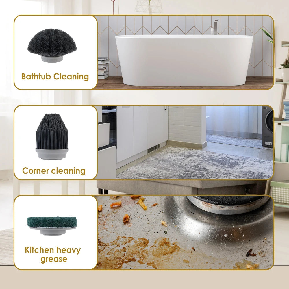 10-in-1 Electric Cleaning Brush Household Cleaning Brush Multifunctional Bathroom Cleaning Toilet Cleaning With LED Screen