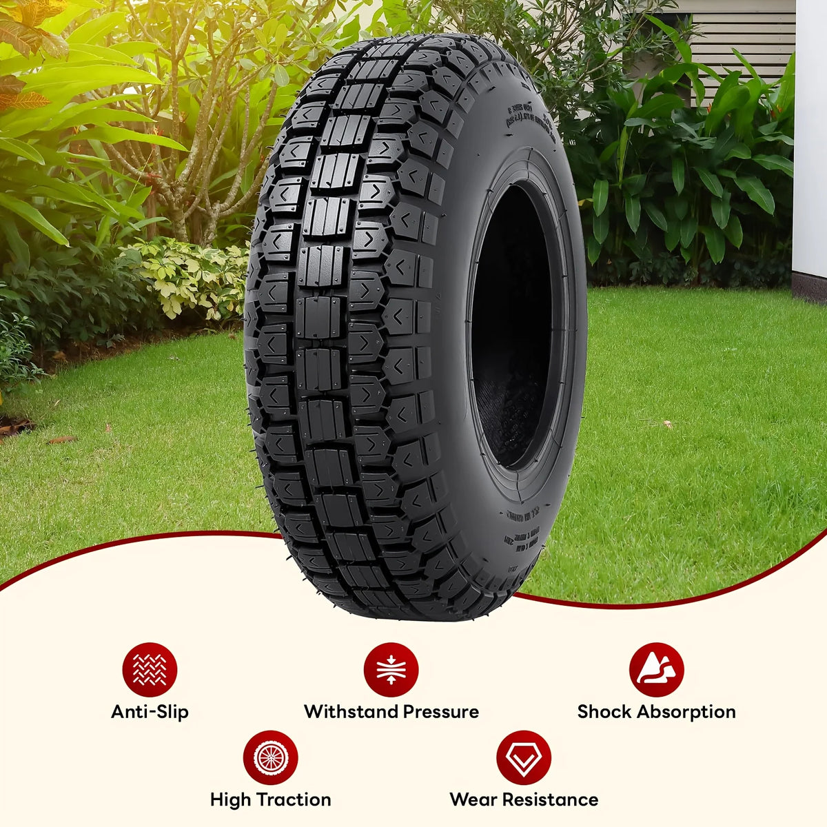 4.10/3.50-6 4.10-6 410-6 Tire and Inner Tube for Warehouse Cars Scooter Wheel Hand Truck Lawn Mower Dollies Wheelbarrow Parts