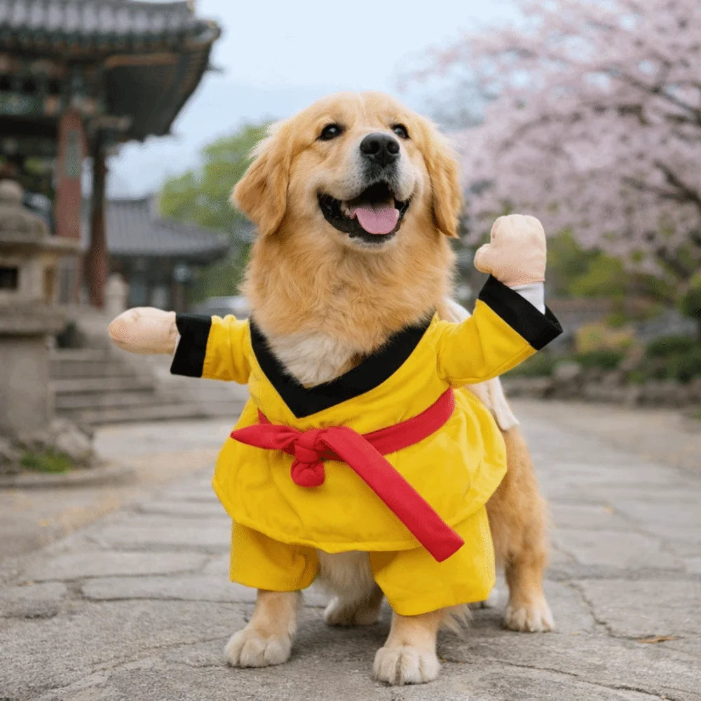 Funny Pet Taekwondo Costume Breathable Comfortable Cat Cosplay Costume Uniform Style Pet Transformational Outfit