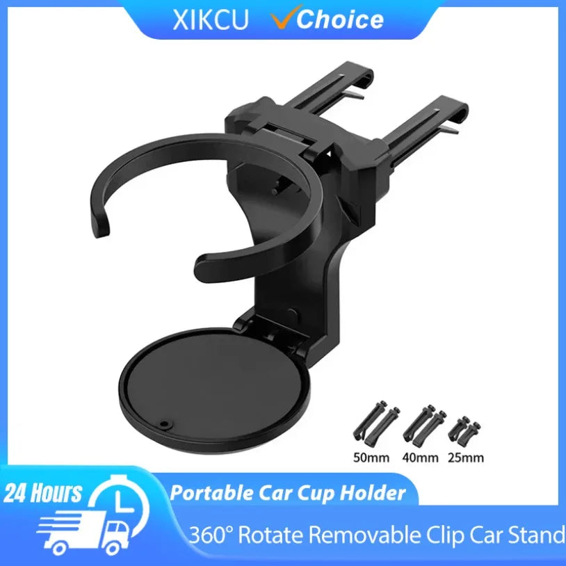 Portable Car Cup Holder Car Outlet Vent Drink Cup Stand Anti-slip and Stable 360° Rotate Removable Clip Car Interior Accessories