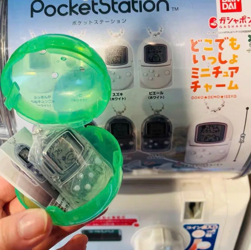 Bandai PS1 Pocket Station Retro Miniature Keychain Gashapon Pendant Mini Virtual Pet Bag Decoration For Retro Game Collectors