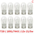 10Pcs T20 W21/5W Signal Light Halogen Bulb 7440 7443 Clear Orange Daytime Turn Stop Brake Tail Bulb DRL Bulbs