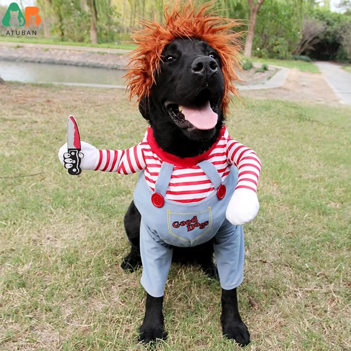 Pet Deadly Dog Costume,Cute Dog Cosplay Halloween Christmas Funny Costume Dog Clothes Party Costume for Small Medium Large Dogs