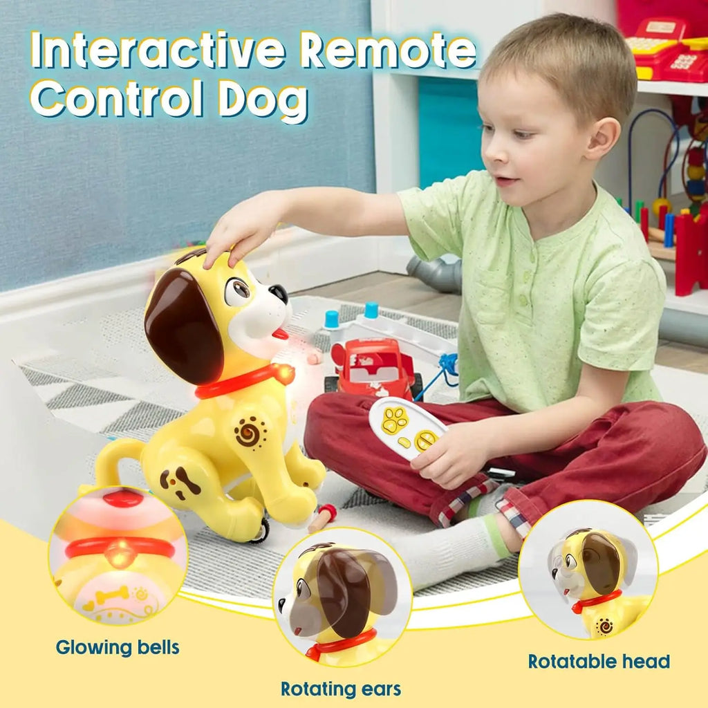 Interactive Robot Pet Puppy Dog Toy for Kids That Acts Like a Real Dogs Walking Barking with Toddler, Girls Boys, birthday Gift