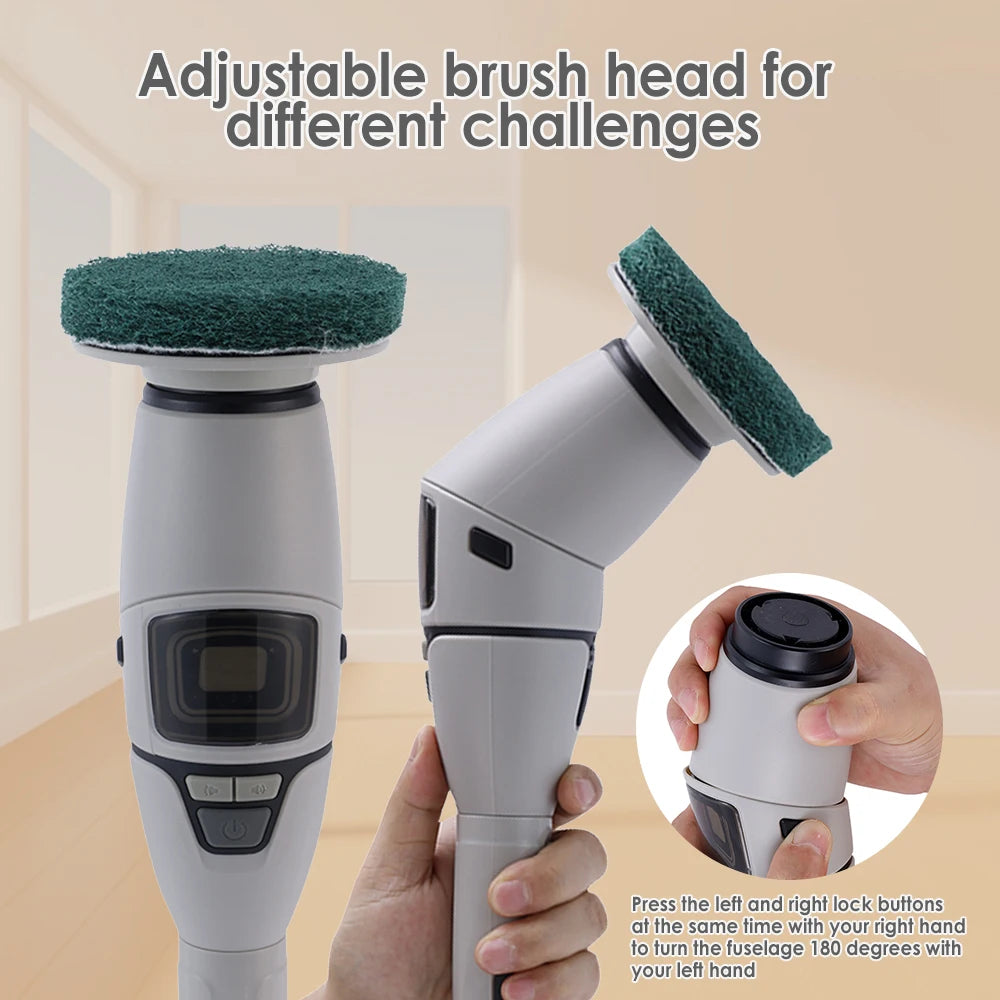 10-in-1 Electric Cleaning Brush Household Cleaning Brush Multifunctional Bathroom Cleaning Toilet Cleaning With LED Screen