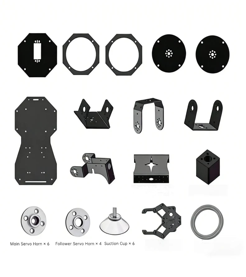 6 DOF Robotic Arm with Gripper Claw, PS2 Control, Metal Alloy, 20kg Servo, Compatible Arduino STM32 DIY Programmable Robot Kit