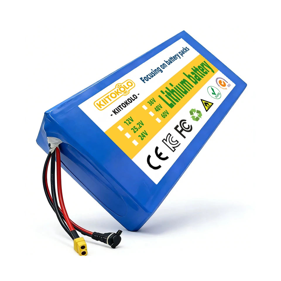 48V 15Ah High Capacity E-Bike Battery 18650 Lithium-ion Pack 13S7P with BMS + 54.6V Charger for Electric Scooter/E-Bike