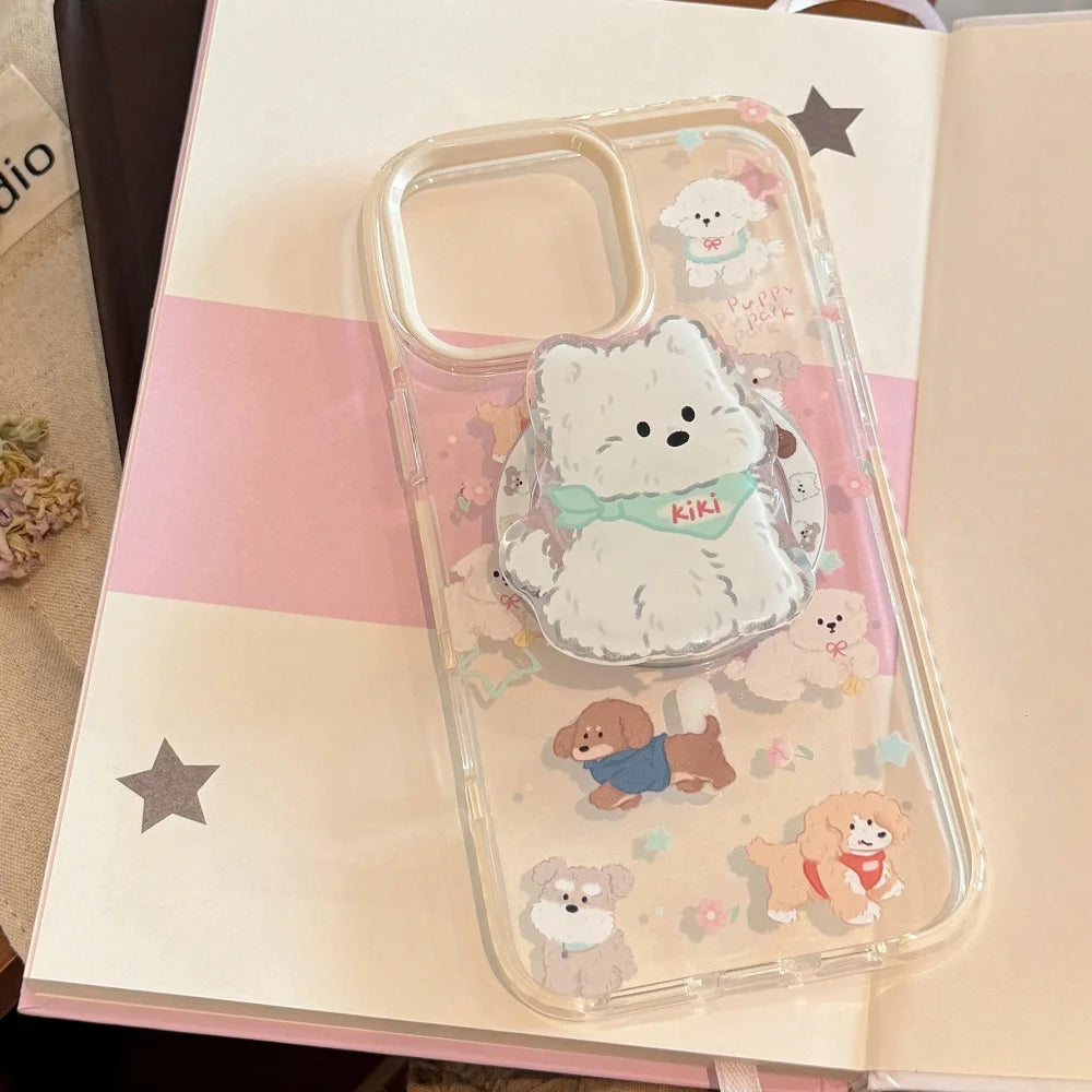 Korean Cute Puppy For Magsafe cellphone grip Magnetic Phone Griptok Grip Tok Stand For iPhone Accessories Magnetic Holder