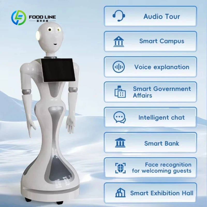 Intelligent Welcome Robot Redeployable AI Assistant Family-Serving Humanoid Waiter Commercial Reception Robots